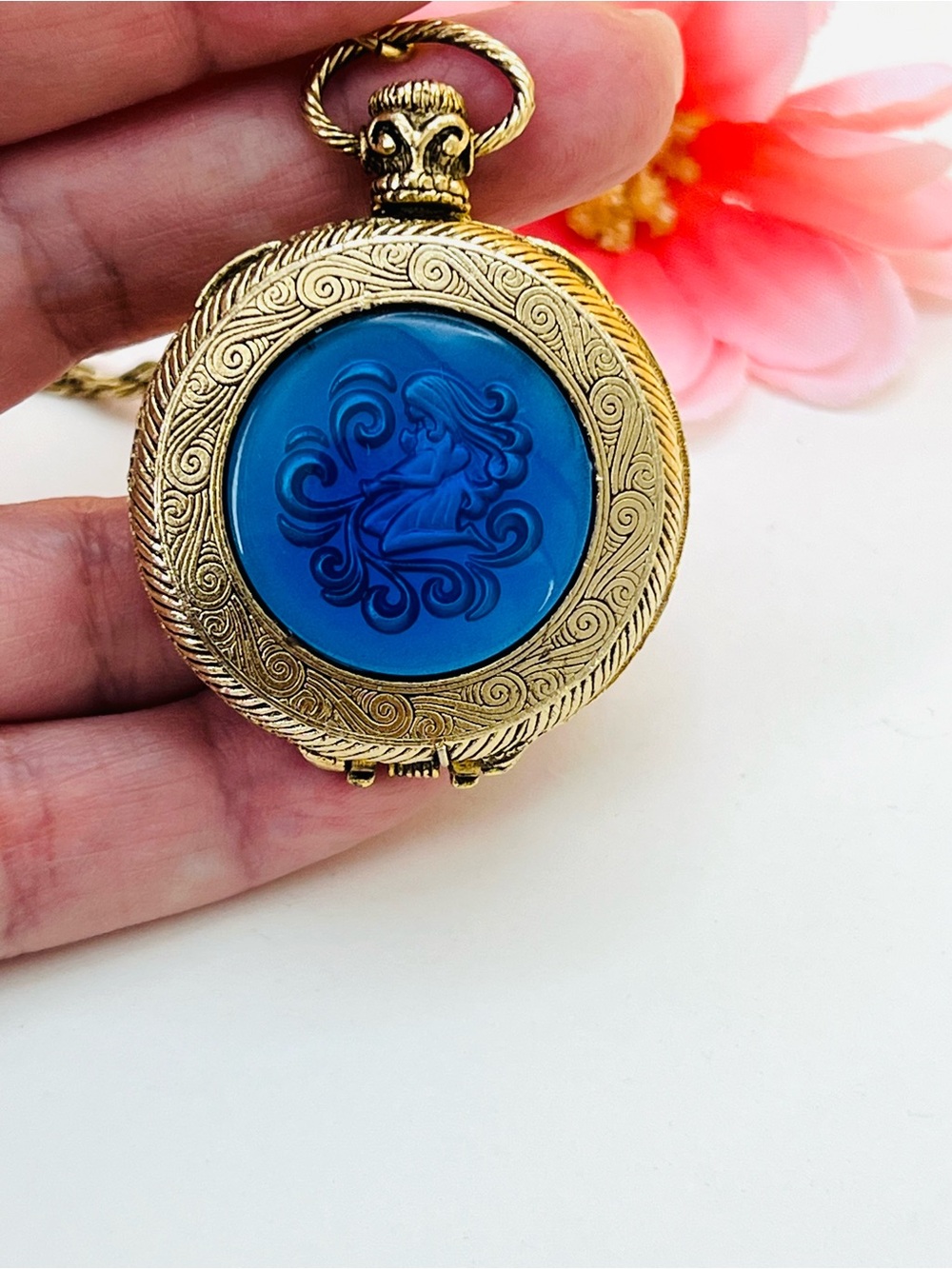 Vintage Max Factor Gold-Tone perfume Locket Necklace